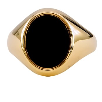 9ct gold Vintage Onyx Signet Ring size R